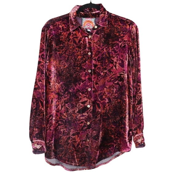 Johnny Was Velvet Scarlet Cobra Gorgeous Womens Size XS Rayon Silk Shirt - Picture 1 of 7